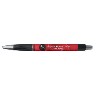 Romantic Stylish Red Rose Floral Wedding Pen