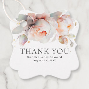 Romantic Summer Garden Flowers Botanical Thank You Favor Tags