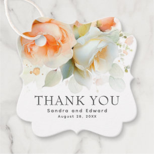 Romantic Summer Garden Flowers Wedding Thank You Favor Tags
