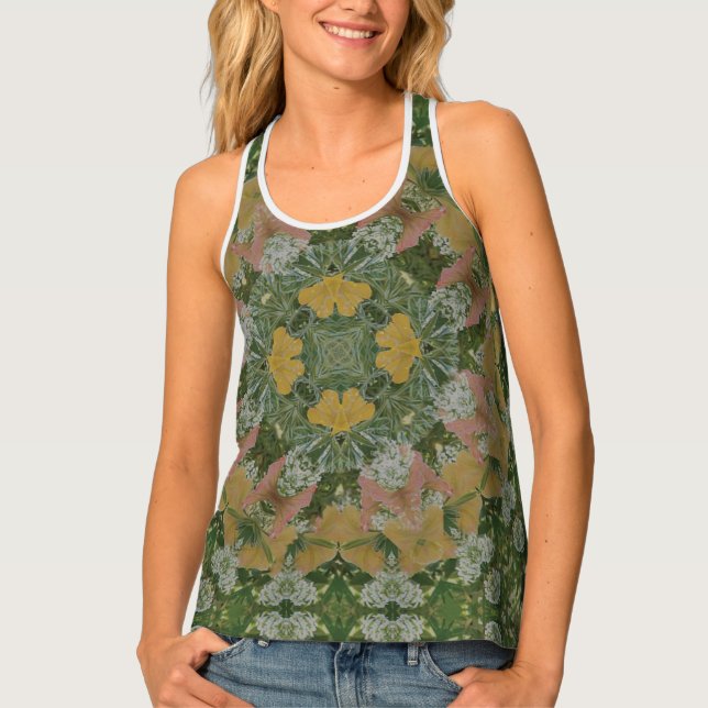 Romantic Summer Garden Mandala Tank Top (Front)