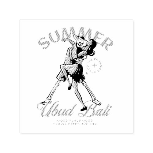 Romantic Summer in Bali Custom Rubber Stamp - Vint