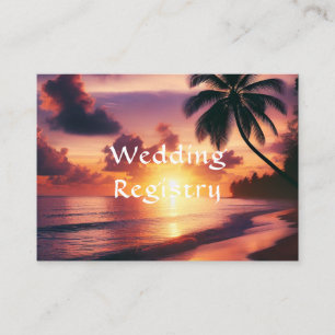 Romantic Sunset Beach Wedding Registry Enclosure Card