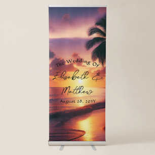 Romantic Sunset Beach Wedding Retractable Banner