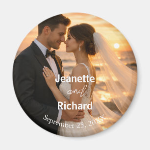 Romantic Sunset Beach Wedding Vows Magnet
