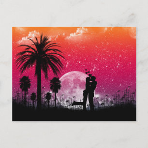 Romantic Sunset in the Palms Postcard