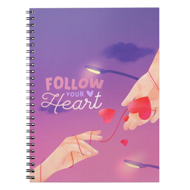 Romantic Sunset Notebook: Heartstrings of Destiny Notebook (Front)