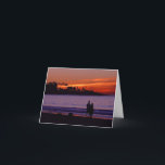 Romantic Sunset Notecard<br><div class="desc">Beautiful romantic sunset features loving couple strolling on the beach. Personalize with your own text, or leave blank and fill in with your own handwriting. Use your imagination!</div>