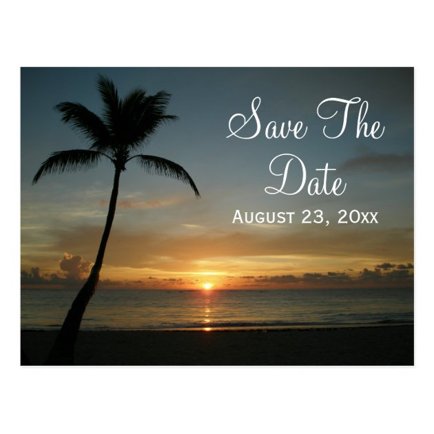 Romantic Sunset Save The Date Wedding Card