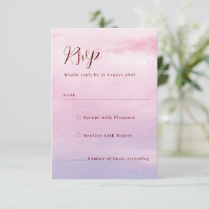 Romantic sunset watercolor wedding invitation rsvp