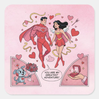 Romantic Superhero Couple Sticker