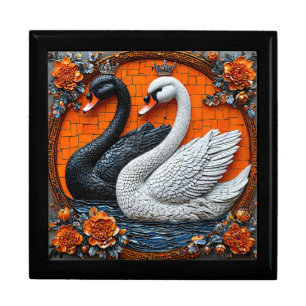 Romantic Swan Couple Crown Gift For Wedding Couple Box