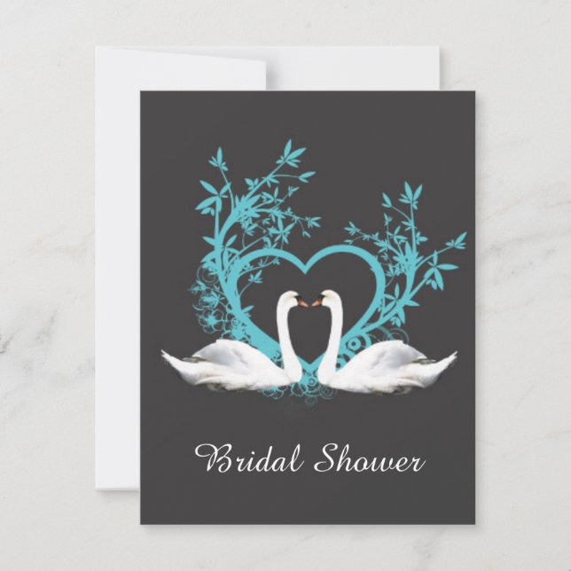 Romantic Swans Bridal Shower Invitation (Front)