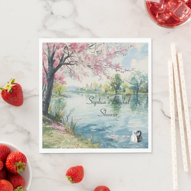 Romantic Swans Lake Bridal Shower   Napkins (Insitu)