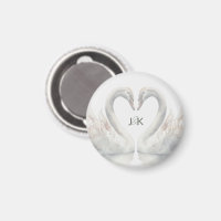 Romantic Swans Wedding Couple Monogram