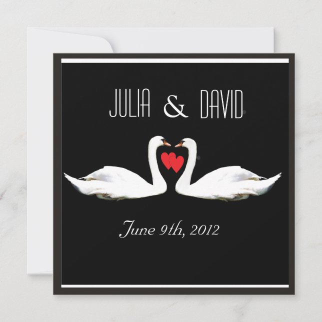 Romantic Swans Wedding Invitation (Front)