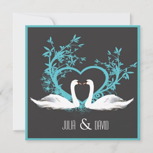 Romantic Swans Wedding Invitation