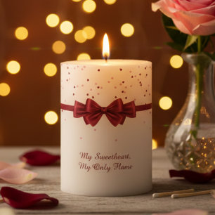 Romantic Sweetheart Valentine's Day Pillar Candle