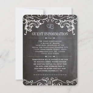 Romantic Swirl Border Chalkboard Typography Invite