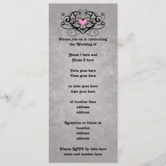 Romantic swirls and hearts wedding invitation