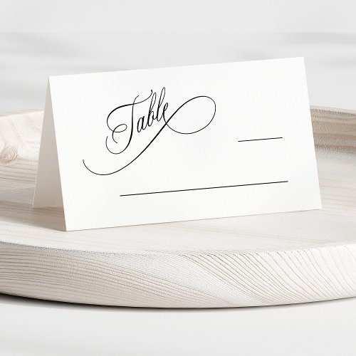 Romantic Swirly Typography Wedding  Place Card