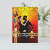 Romantic tango dancers on damask (Standing Front)
