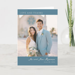 Romantic Teal Digital Print Thank You Card