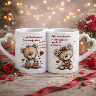 Romantic Teddy Bear Mug Set