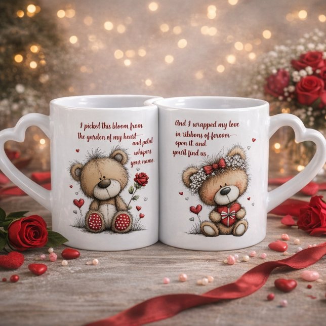 Romantic Teddy Bear Mug Set (Creator Uploaded)