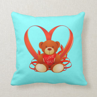 Romantic Teddy Bear Pillow , I love you
