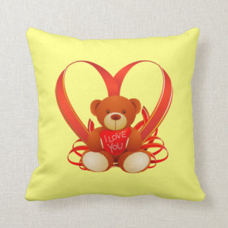 Romantic Teddy Bear Pillow , I love you