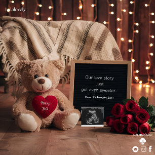 Romantic teddy bear pregnancy announcement