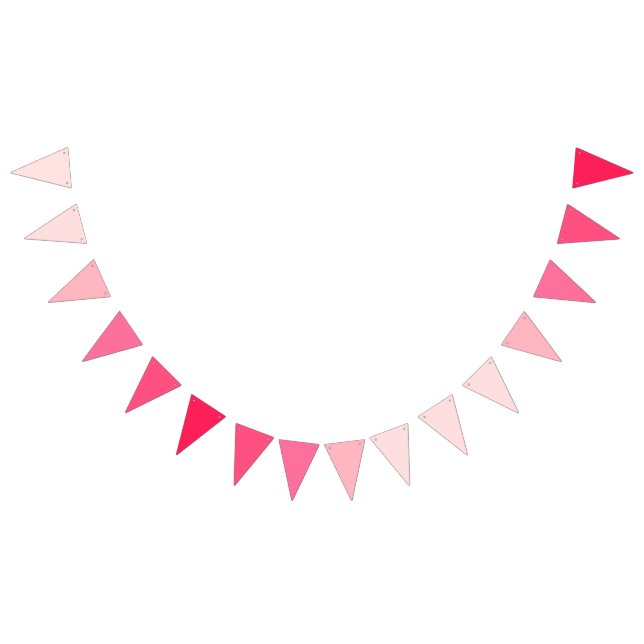 Romantic Tender Rose Delicate Gradient  Bunting Flags (All)