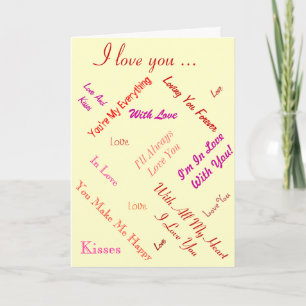 romantic text on cream background love holiday card