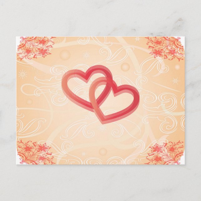 romantic texture with hearts Postcard (Front)