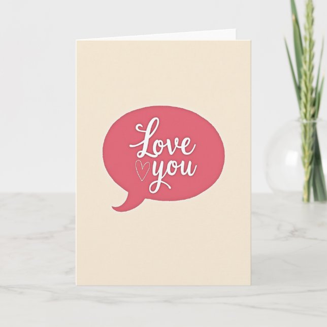 Romantic Textured Love Bubble Card (Front)