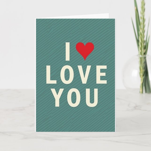 Romantic Textured Love You Card (Front)
