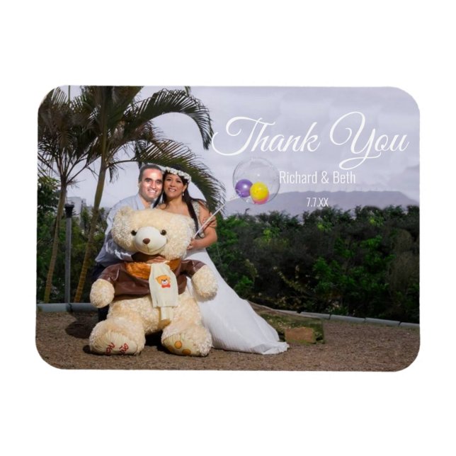 Romantic Thank You Wedding Card Magnet (Horizontal)