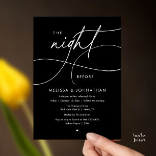 Romantic The Night Before Wedding Rehearsal Dinner Invitation
