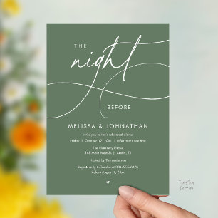 Romantic The Night Before Wedding Rehearsal Dinner Invitation