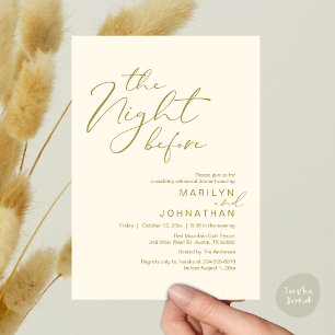 Romantic The Night Before Wedding Rehearsal Dinner Invitation