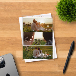 Romantic Timeless Border Photo Collage Wedding Acrylic Invitations