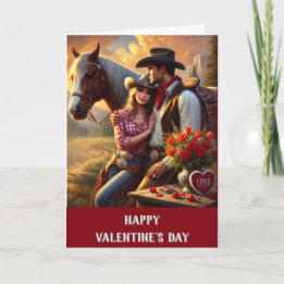Romantic To Wife Western Valentine's Day Holiday Card