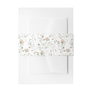 Romantic Trailing Floral Invitation Belly Band