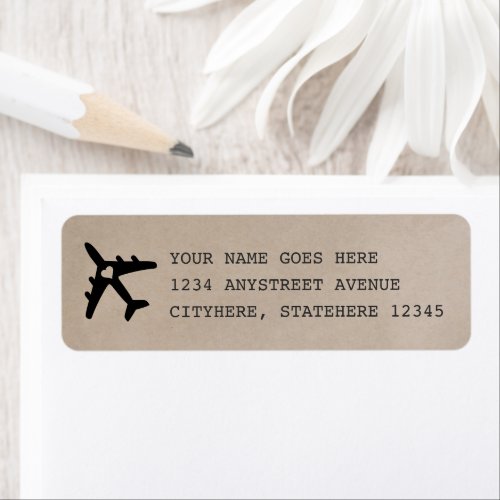 Romantic Travel Theme Typewriter Font Address Label