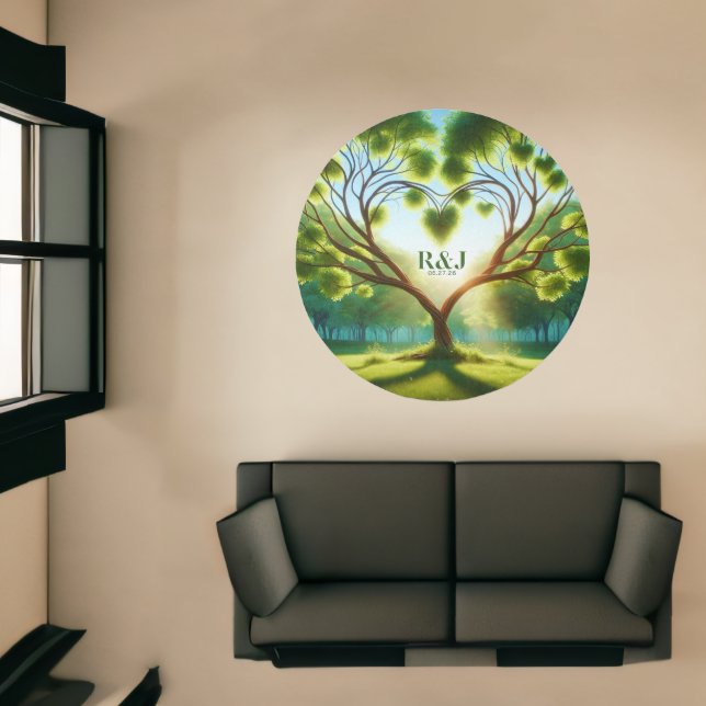 Romantic Tree Couple Monogram Area Rug (Insitu (Indoor 1))