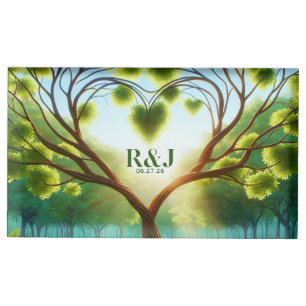 Romantic Tree Wedding Couple Monogram table Place Card Holder