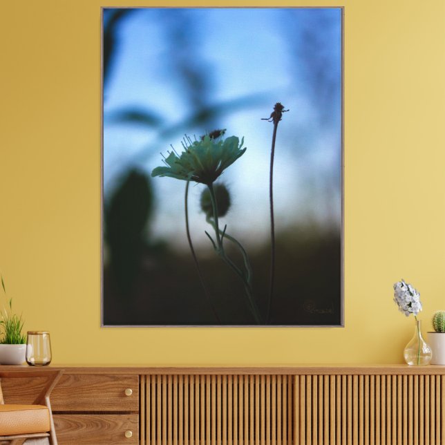 Romantic Trees & Flowers – Botanical Fantasy Boho Canvas Print (Insitu(LivingRoom))