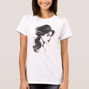 Romantic Trendy Contemporary Portrait of Woman T-Shirt