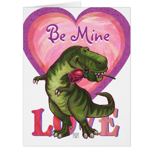Romantic TRex Be Mine Big Card (Front)