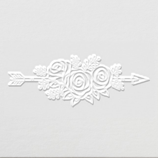 Romantic Tribal Arrow Rose Bouquet Embosser (Design)